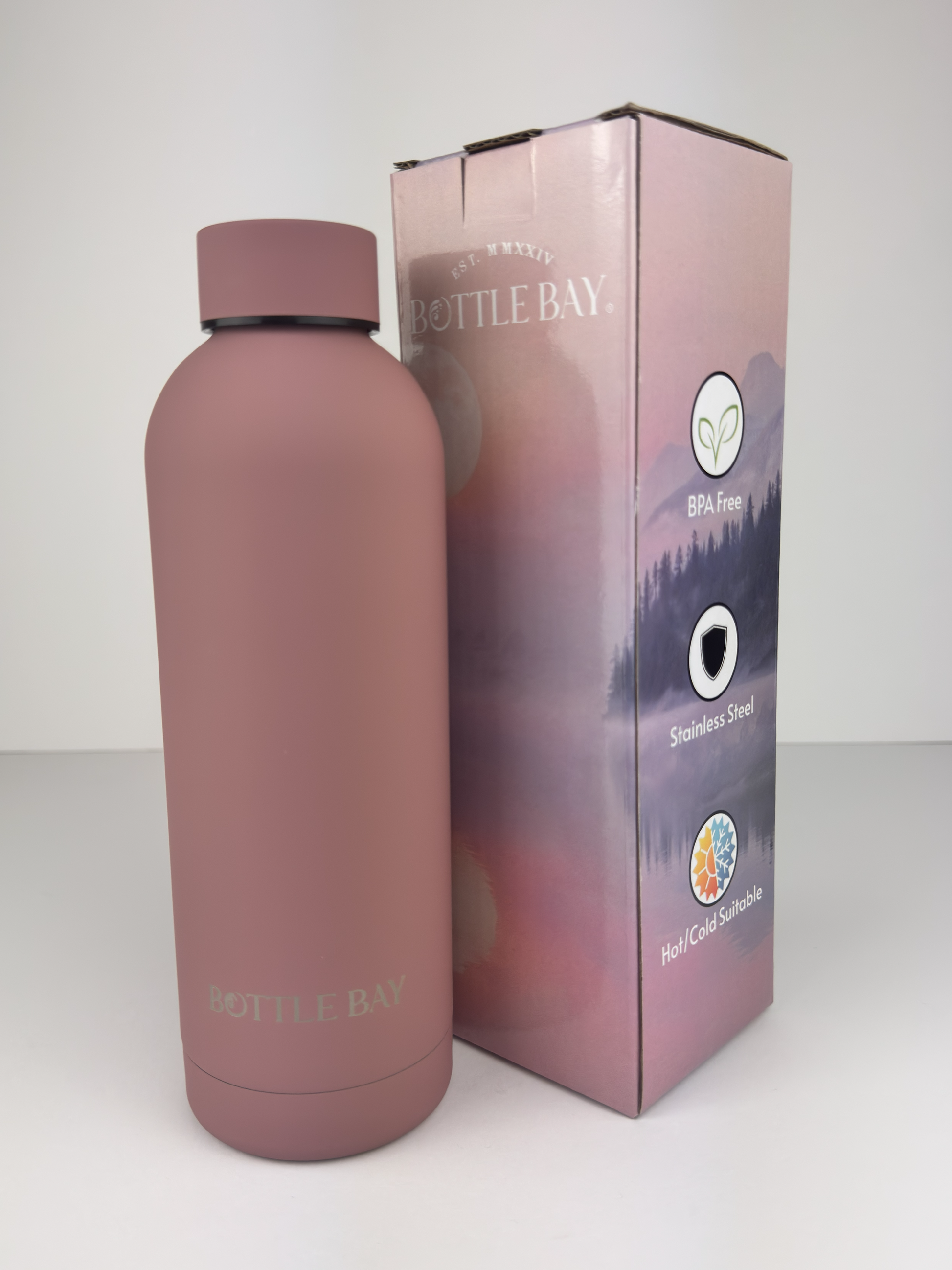 BottleBay 500ml Insulated Steel Bottle - Dark Tan