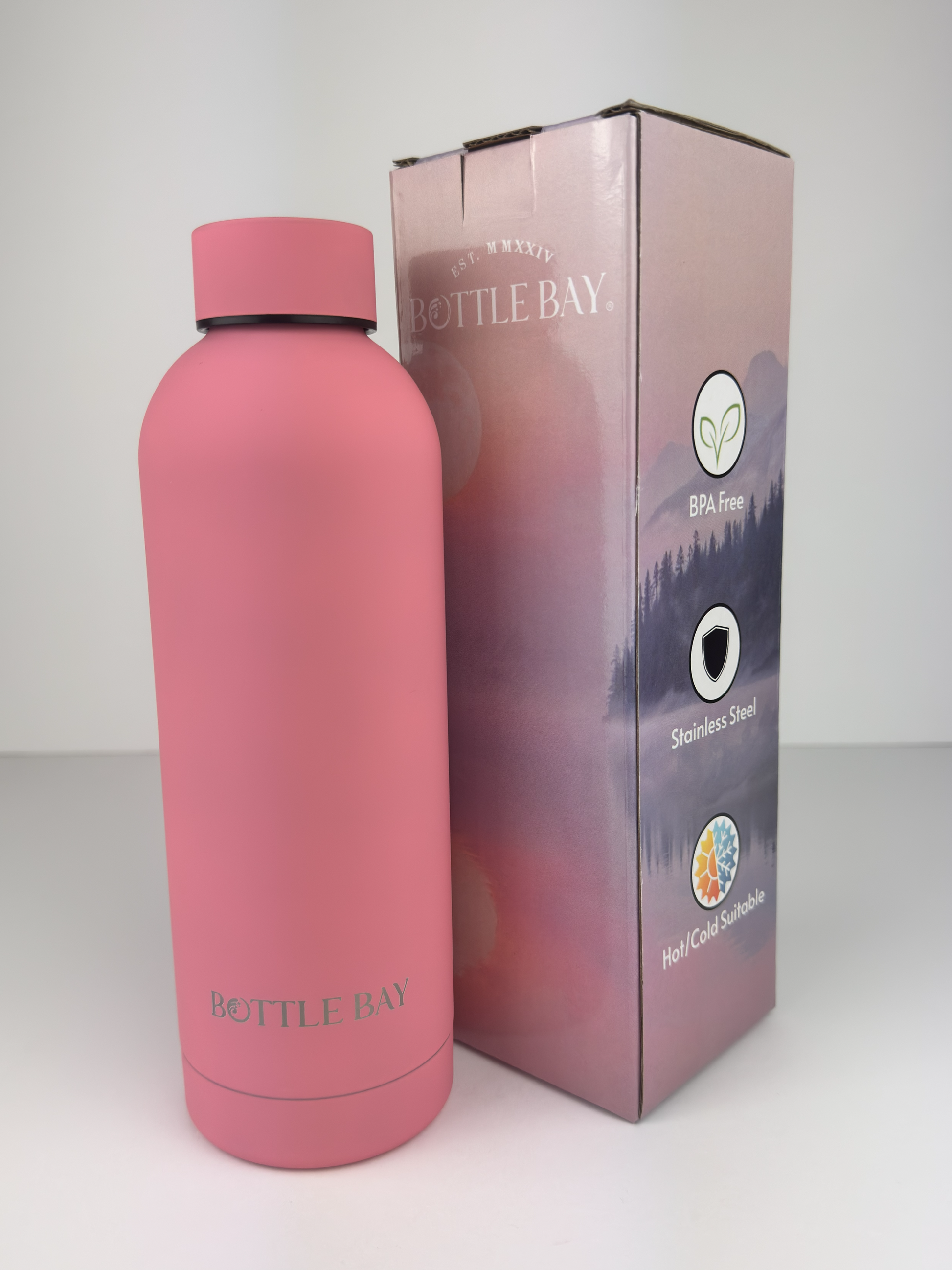 BottleBay 500ml Insulated Steel Bottle - Pink