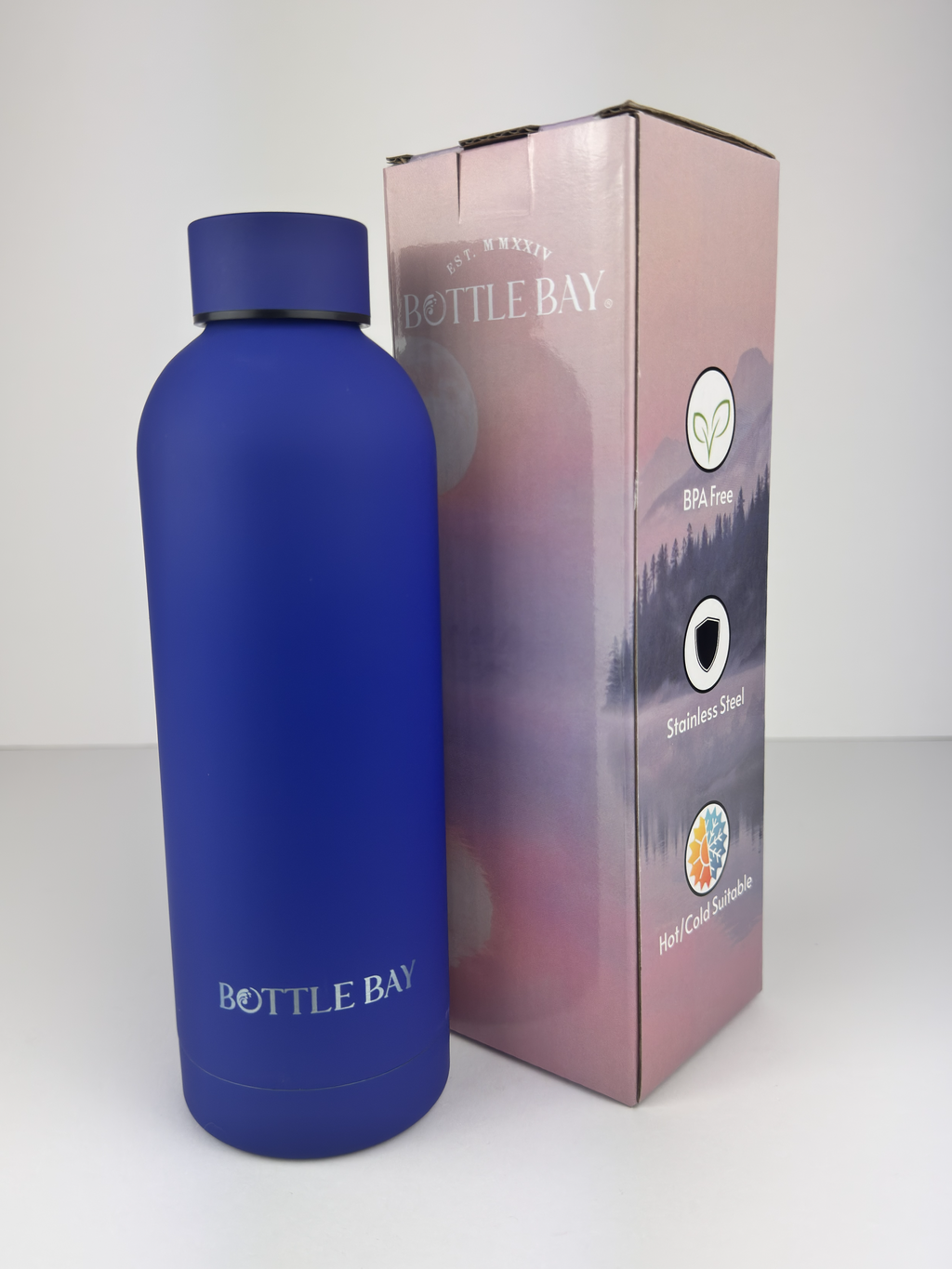 BottleBay 500ml Insulated Steel Bottle - Navy