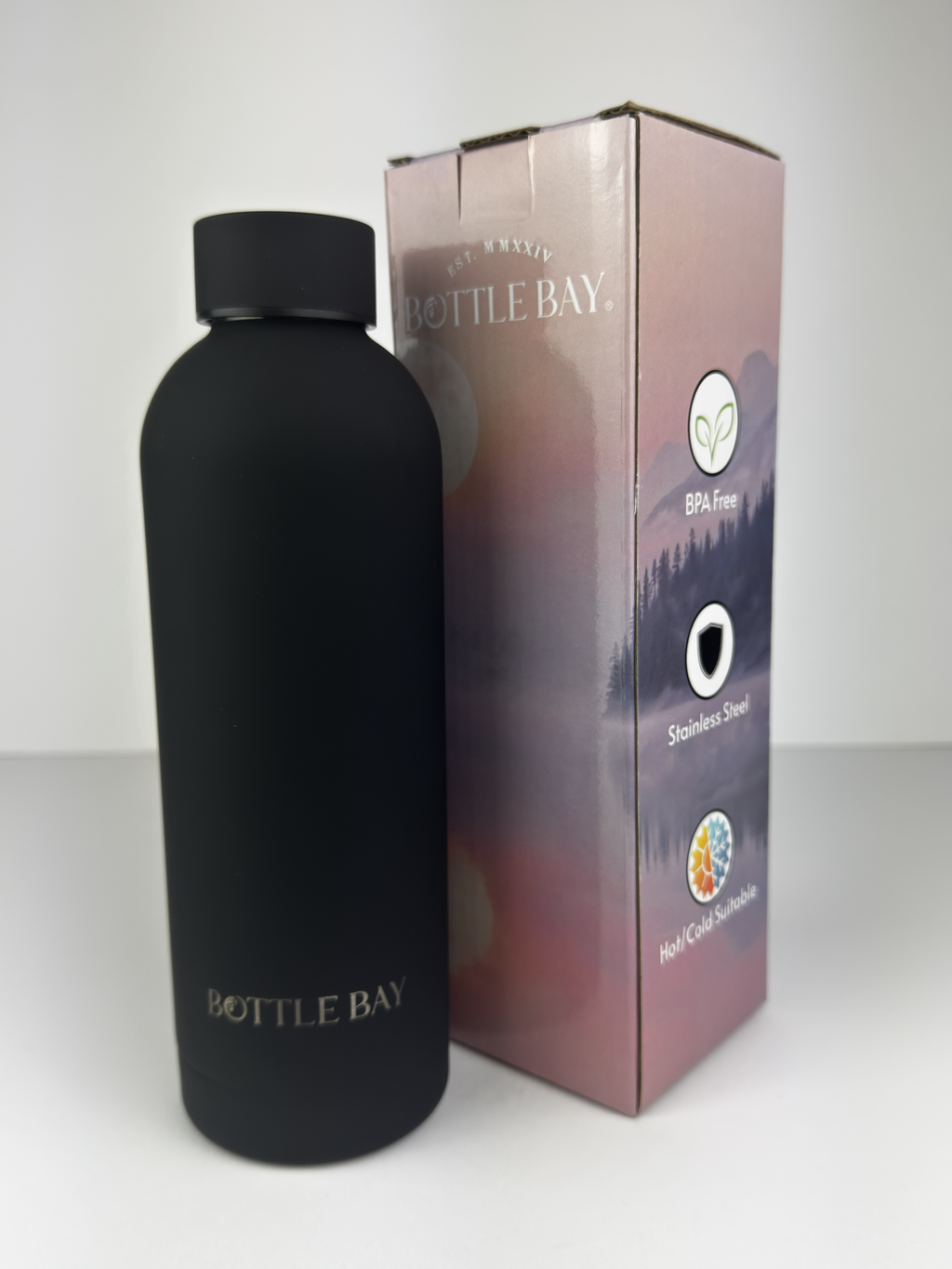 BottleBay 500ml Insulated Steel Bottle - Black