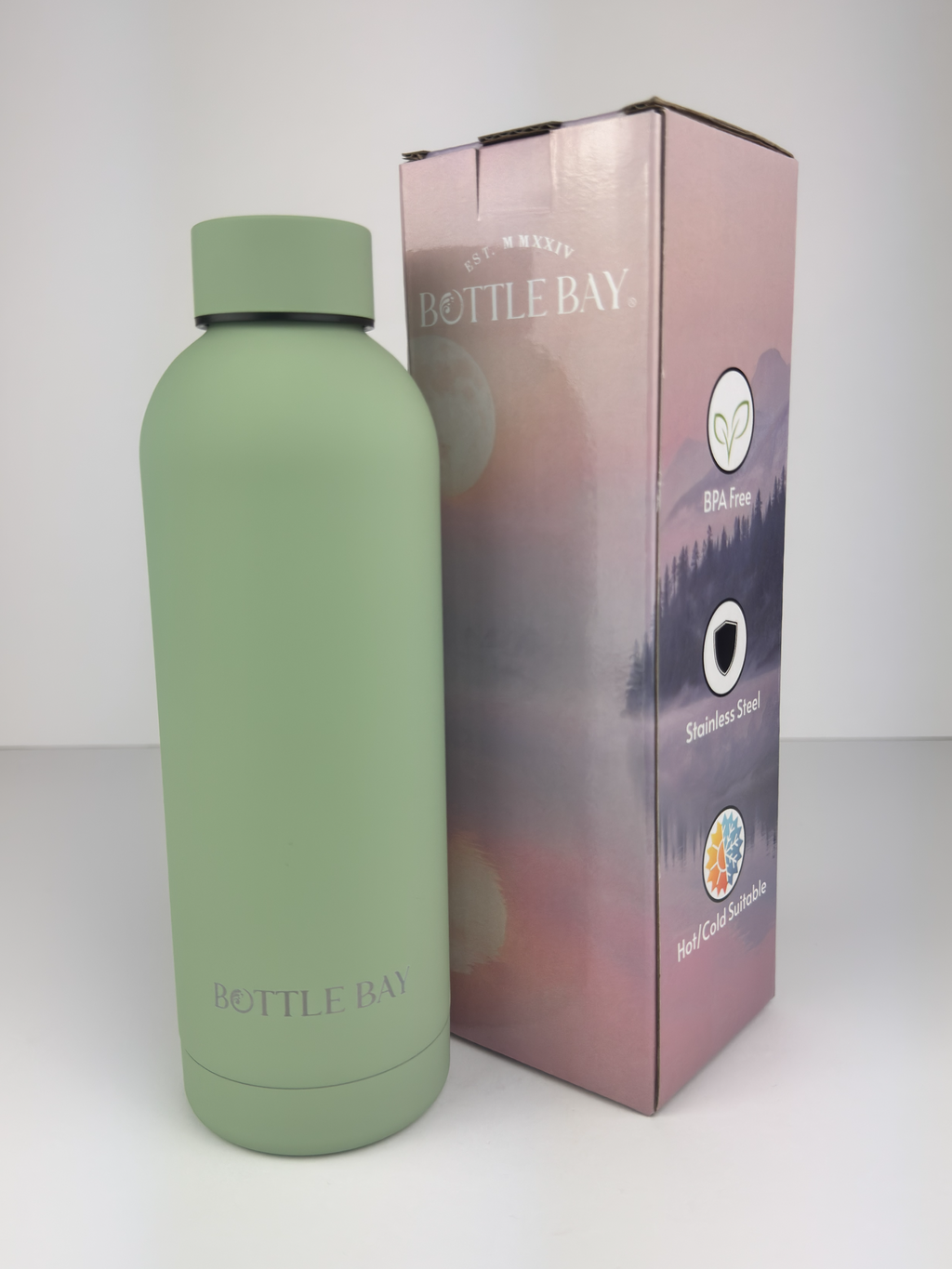 BottleBay 500ml Insulated Steel Bottle - Sage