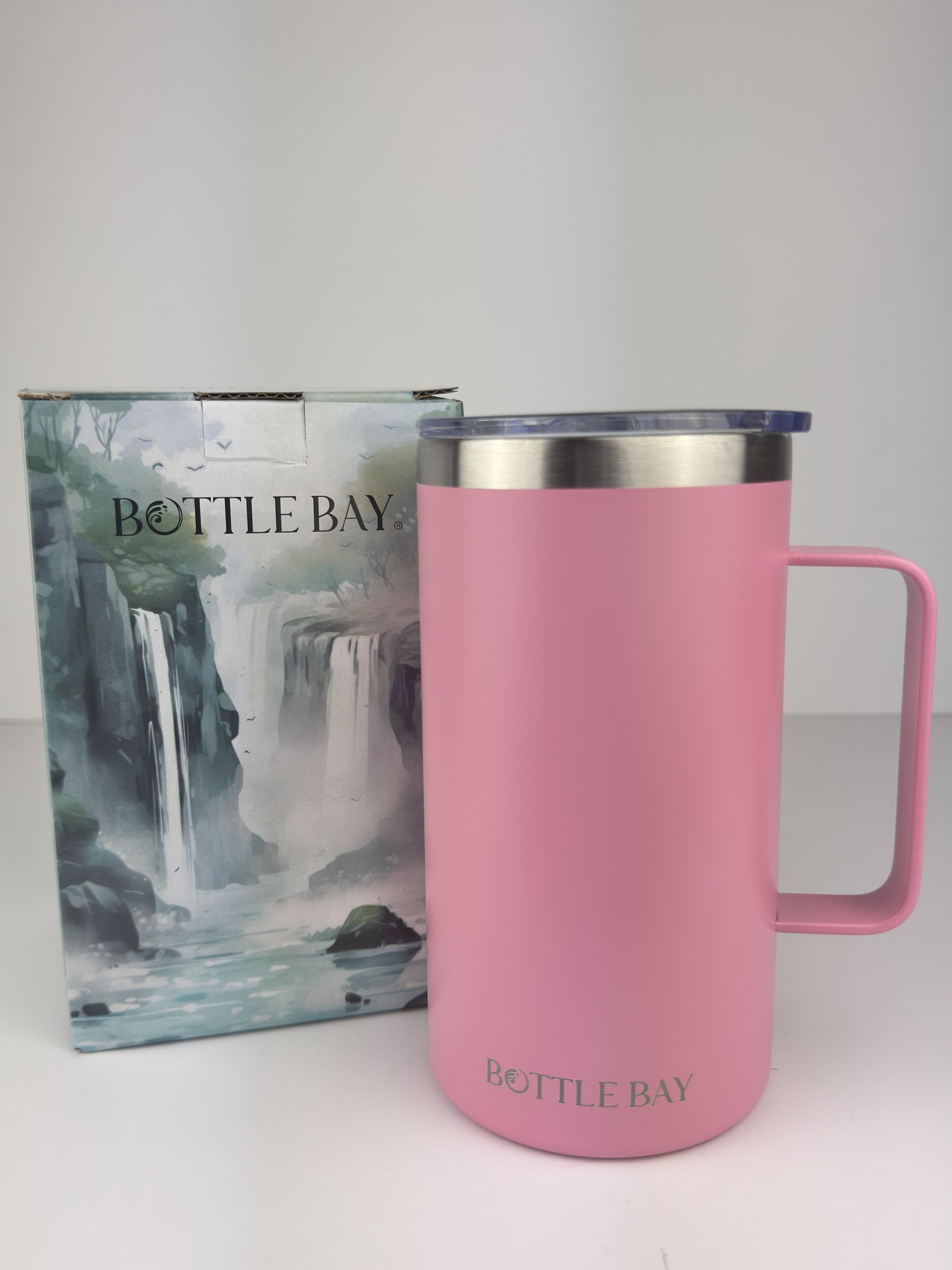 BottleBay 660ml Insulated Mug - Rose Pink