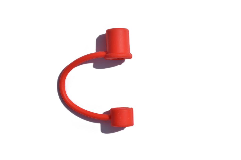 8mm Silicone Straw Cap - Red