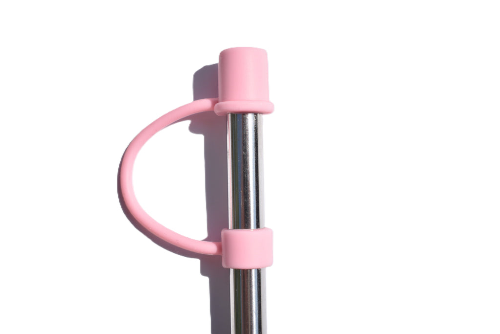 8mm Silicone Straw Cap - Pink
