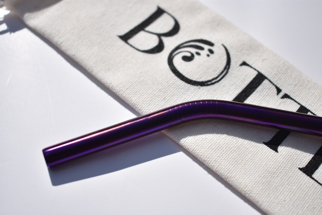 Stainless Steel Straw - Dark Purple