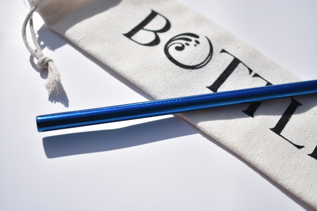 Stainless Steel Straw - Metallic Blue