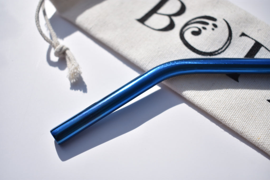 Stainless Steel Straw - Metallic Blue
