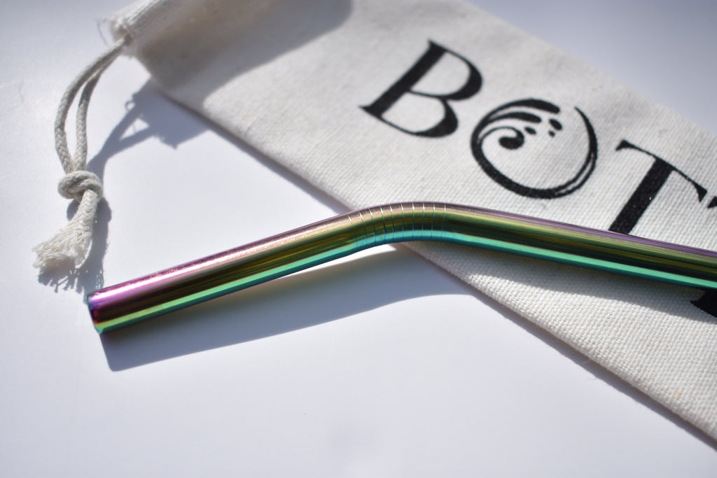 Set of 3 - Coloured Steel Straws