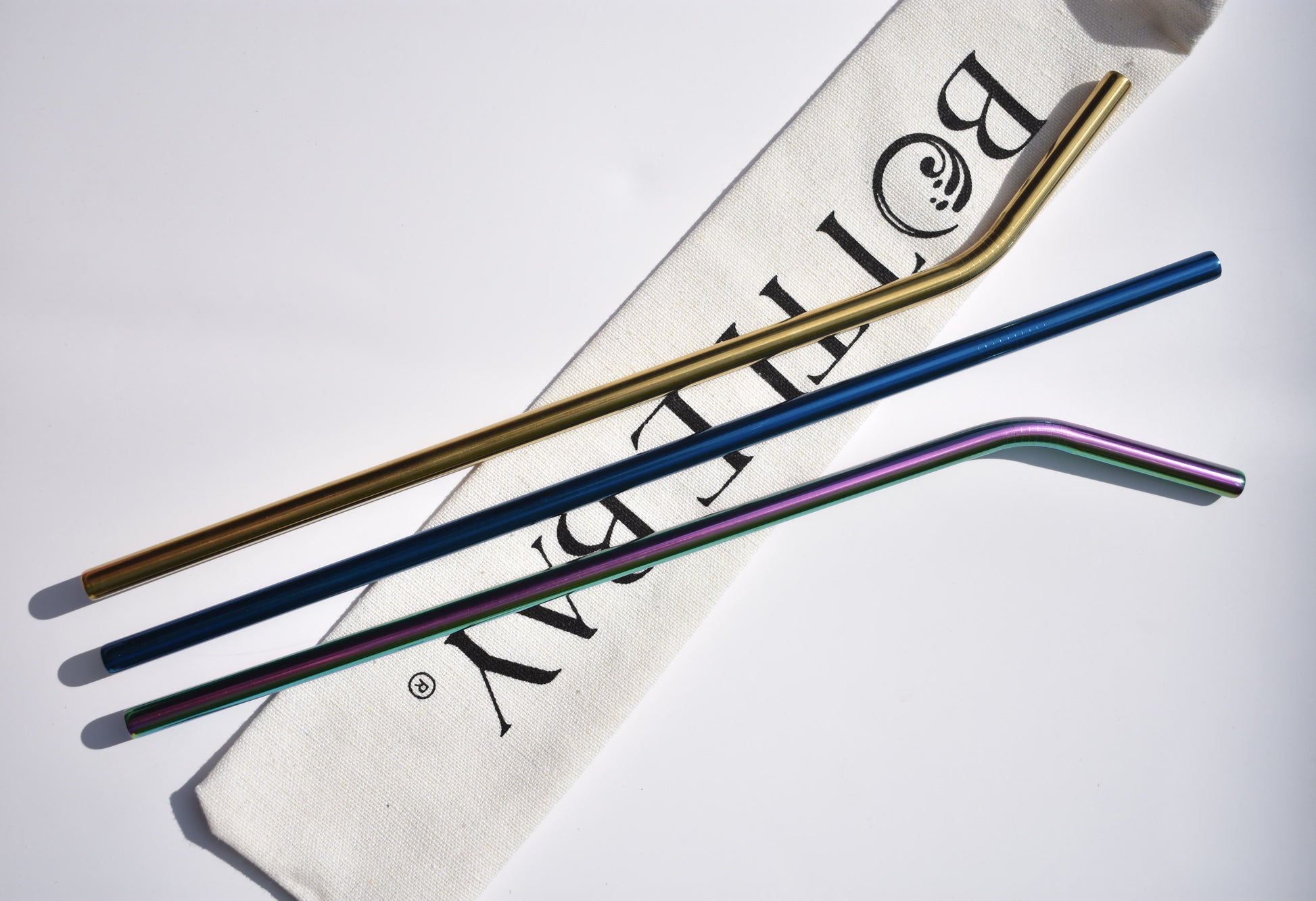 Set of 3 - Coloured Steel Straws