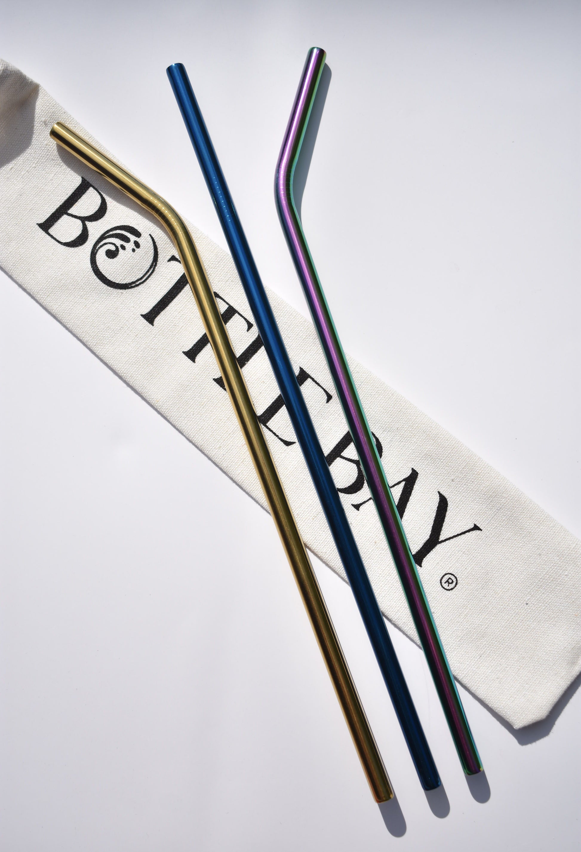 Set of 3 - Coloured Steel Straws