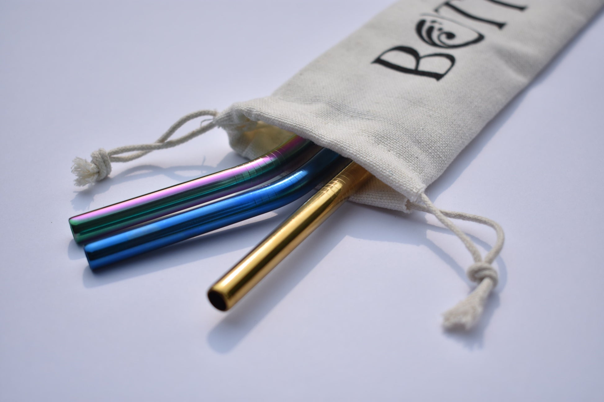 Set of 3 - Coloured Steel Straws