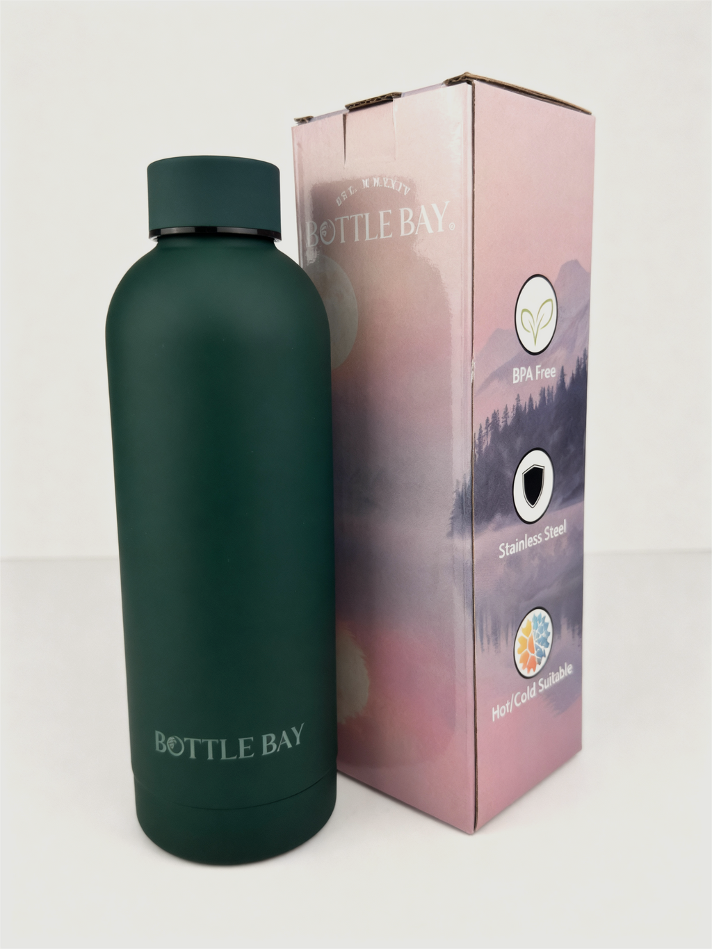 BottleBay 500ml Insulated Steel Bottle - Bottle Green