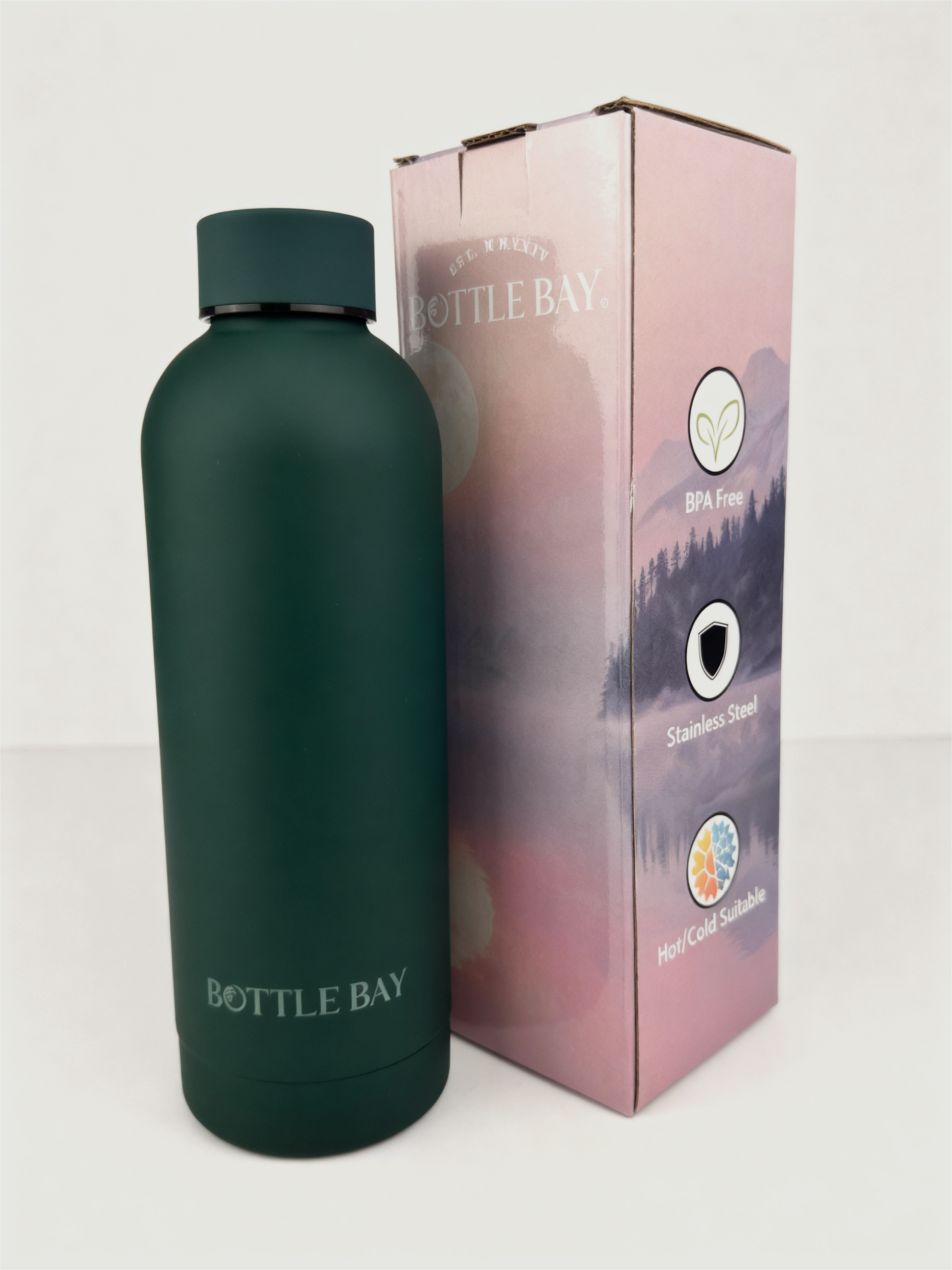 BottleBay 500ml Insulated Steel Bottle - Bottle Green
